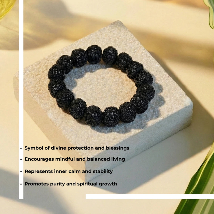 Original 5 Mukhi Rudraksha Bracelet for Meditation, Peace & Energy Protection(Unisex)