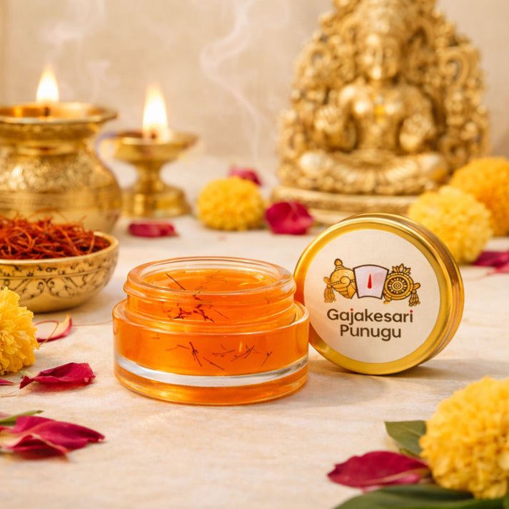 Original Gajakesari Pure Punugu | Sacred Temple Fragrance Paste Infused with Saffron for Puja & Deity Anointment
