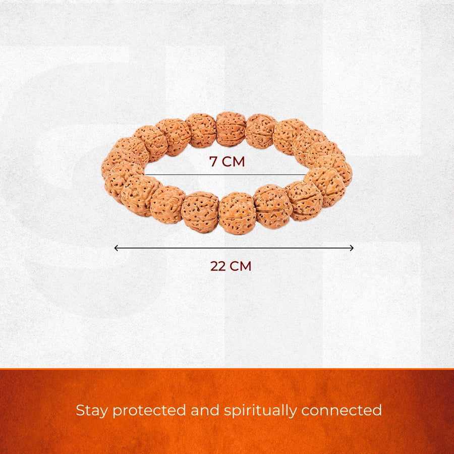 Original 5 Mukhi Rudraksha Bracelet for Meditation, Peace & Energy Protection(Unisex)