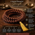 Natural 5 Mukhi Rudraksha Mala 108 Beads for Men & Women | Original Rudraksha Japa Mala for Meditation, Yoga, Puja & Mantra Chanting.