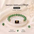 Mithun (Gemini) Rashi Crystal Bracelet-Natural Beads for Clarity, Abundance & Protection