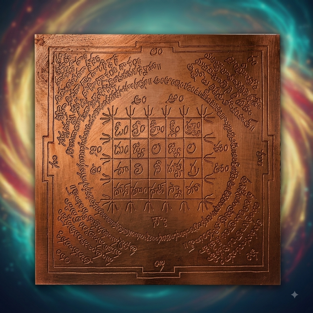 Sacred Naragosha Yantra on Pure Copper Plate – For Home & Business Vastu Protection, Drishti Nivaran