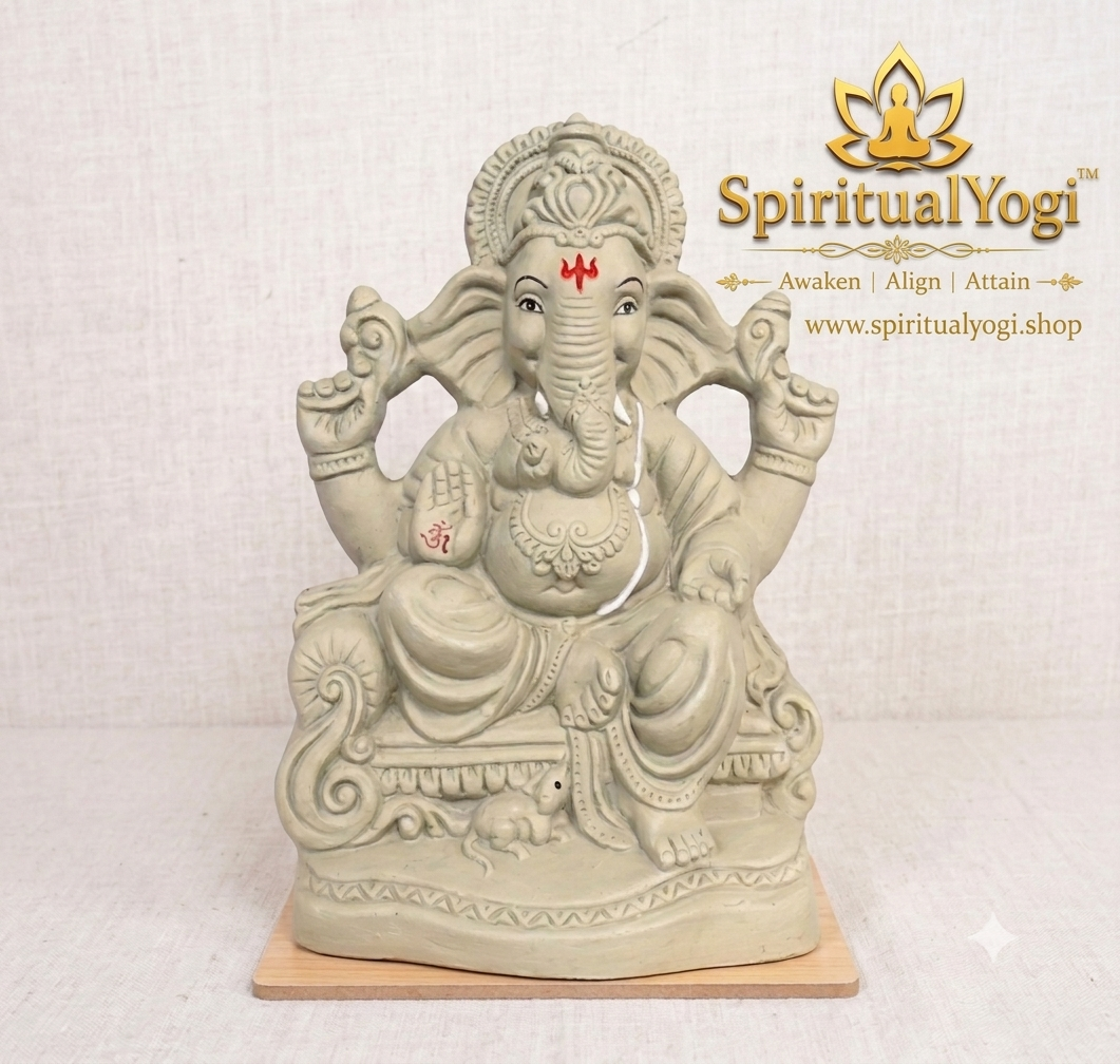 SpiritualYogi Clay Ganesha (9inch to 12inch)