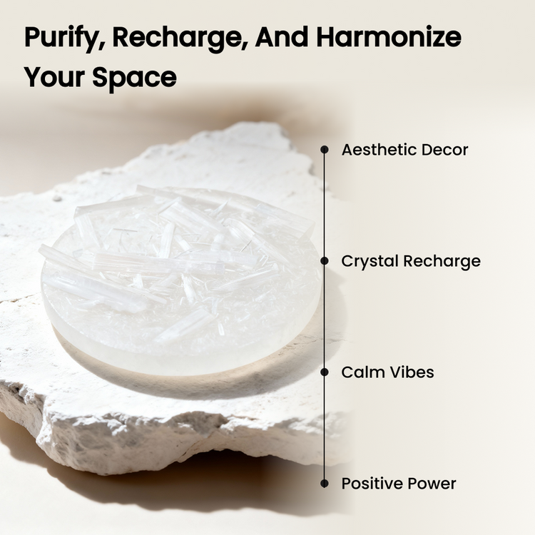 Natural Selenite Bracelet Charging Plate – Crystal Energy Cleanser & Charger