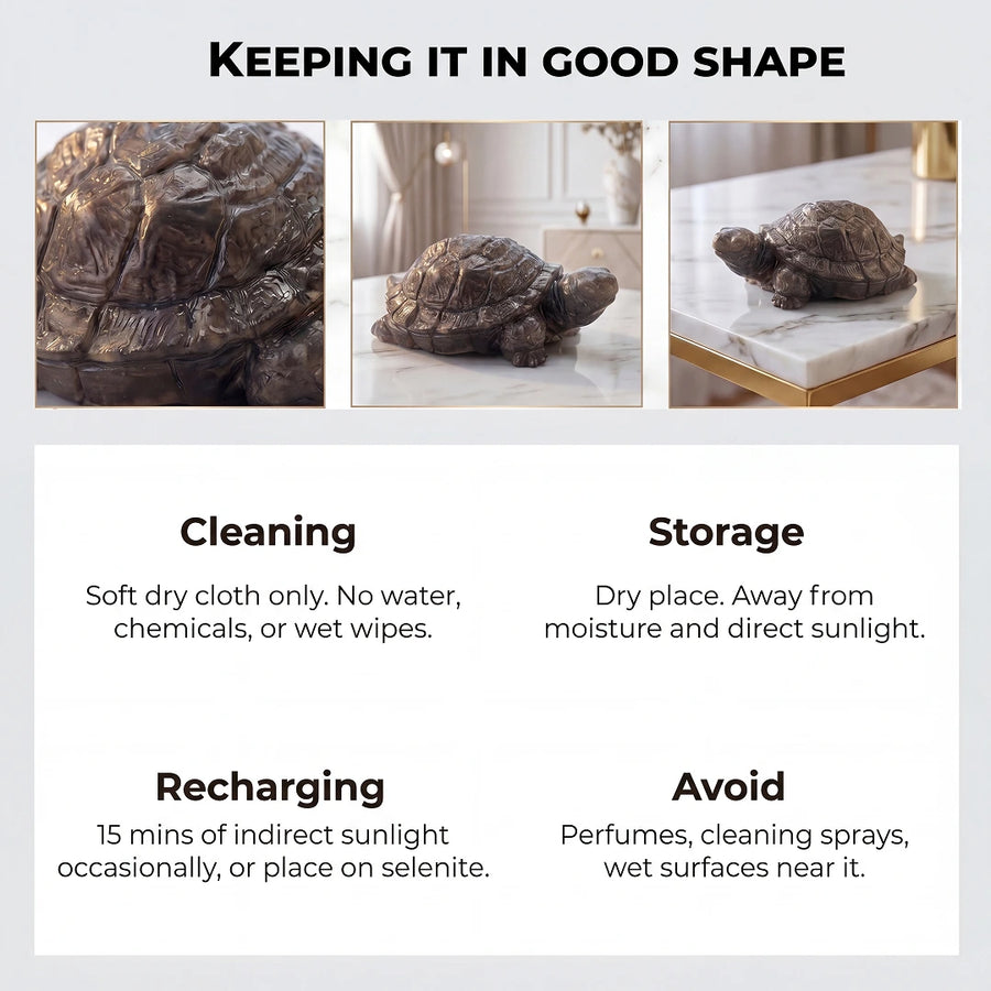 Natural Pyrite Turtle Figurine for Vastu & Hand-Carved Pyrite Tortoise for Wealth, Protection, and Stability