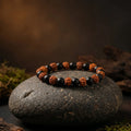 Original Natural Rudraksha & Karungali Wood Bracelet for Men and Women – Authentic Panchamukhi & Ebony Beads for Positive Energy, Protection & Focus