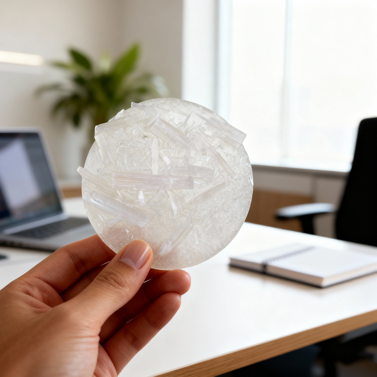 Natural Selenite Bracelet Charging Plate – Crystal Energy Cleanser & Charger