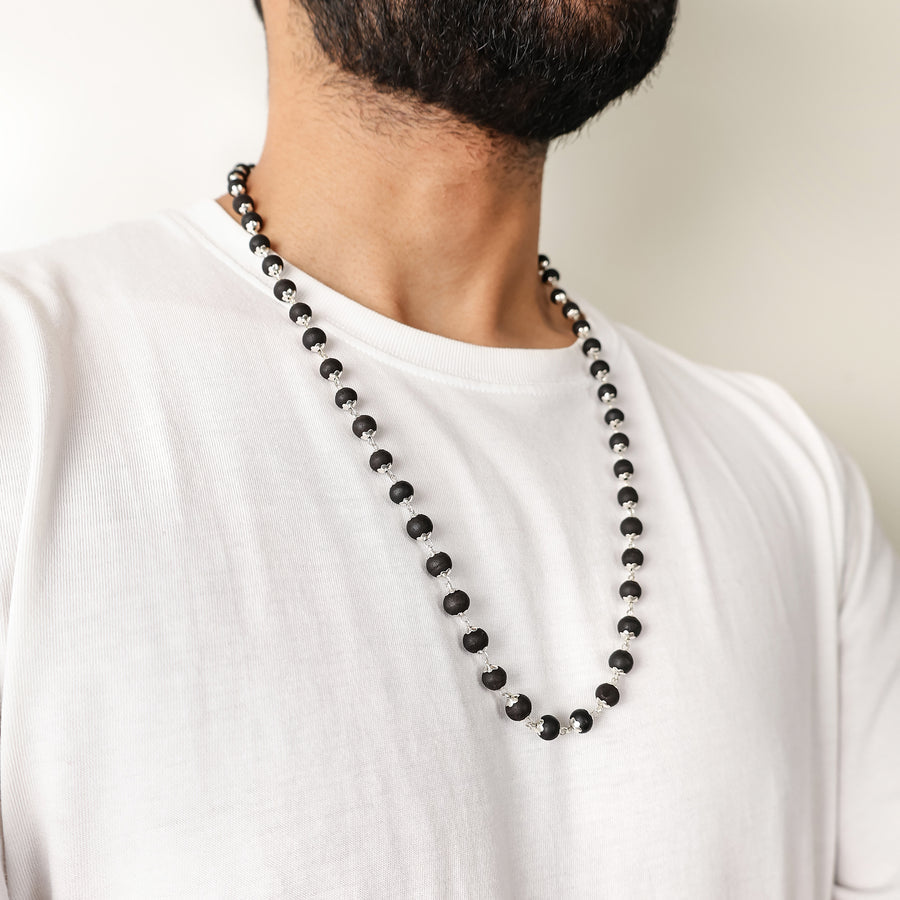 100% Genuine Quality| Silver plated Karungali Maala 8mm Bead | Government Certified