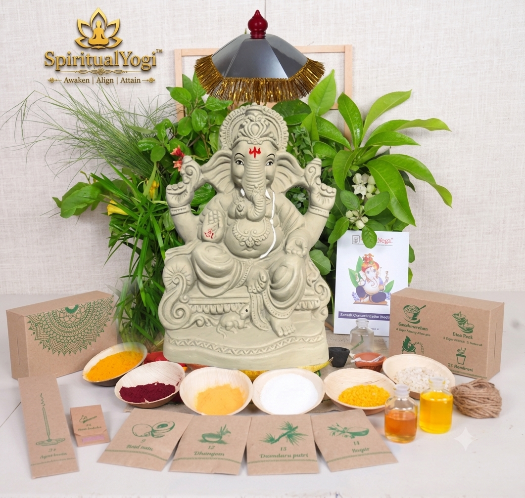 SpiritualYogi Clay Ganesha (9inch to 12inch)