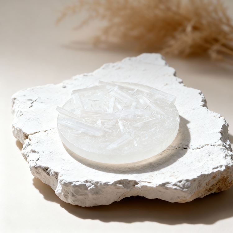 Natural Selenite Bracelet Charging Plate – Crystal Energy Cleanser & Charger