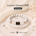 Karkataka (Cancer) Rashi Crystal Bracelet-Natural Moonstone, Rose Quartz, Amethyst, Labradorite & Evil Eye for Emotional Balance & Protection
