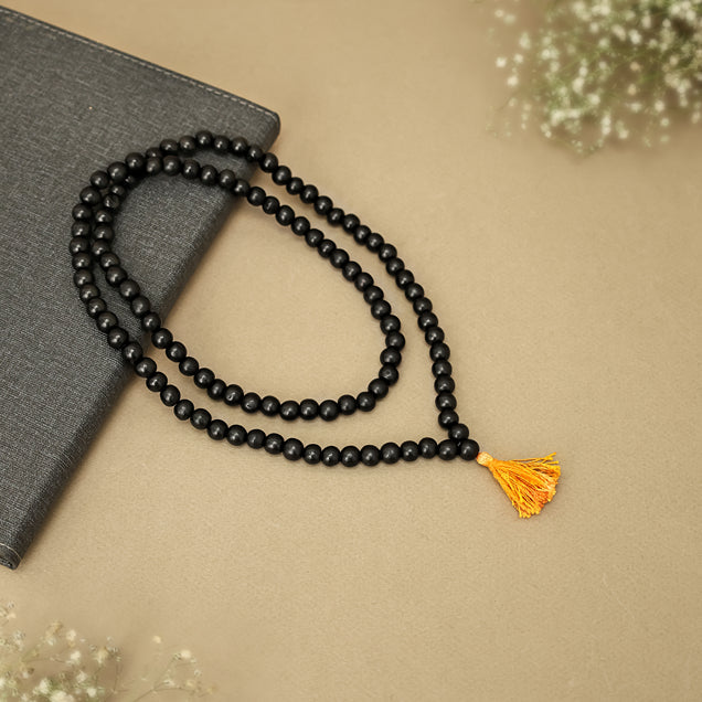 Original Karungali Malai (108+1 Beads) – Certified Pure Black Ebony Wood Mala for Men & Women – Energized Japa & Meditation Garland for Protection & Positive Energy