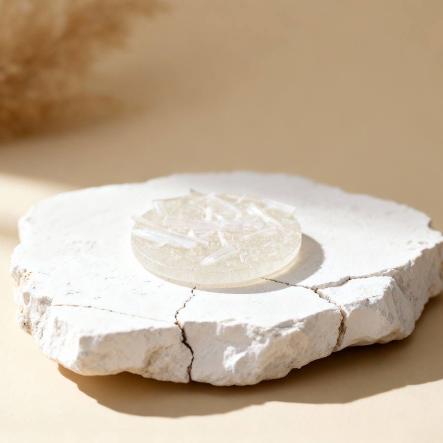 Natural Selenite Bracelet Charging Plate – Crystal Energy Cleanser & Charger