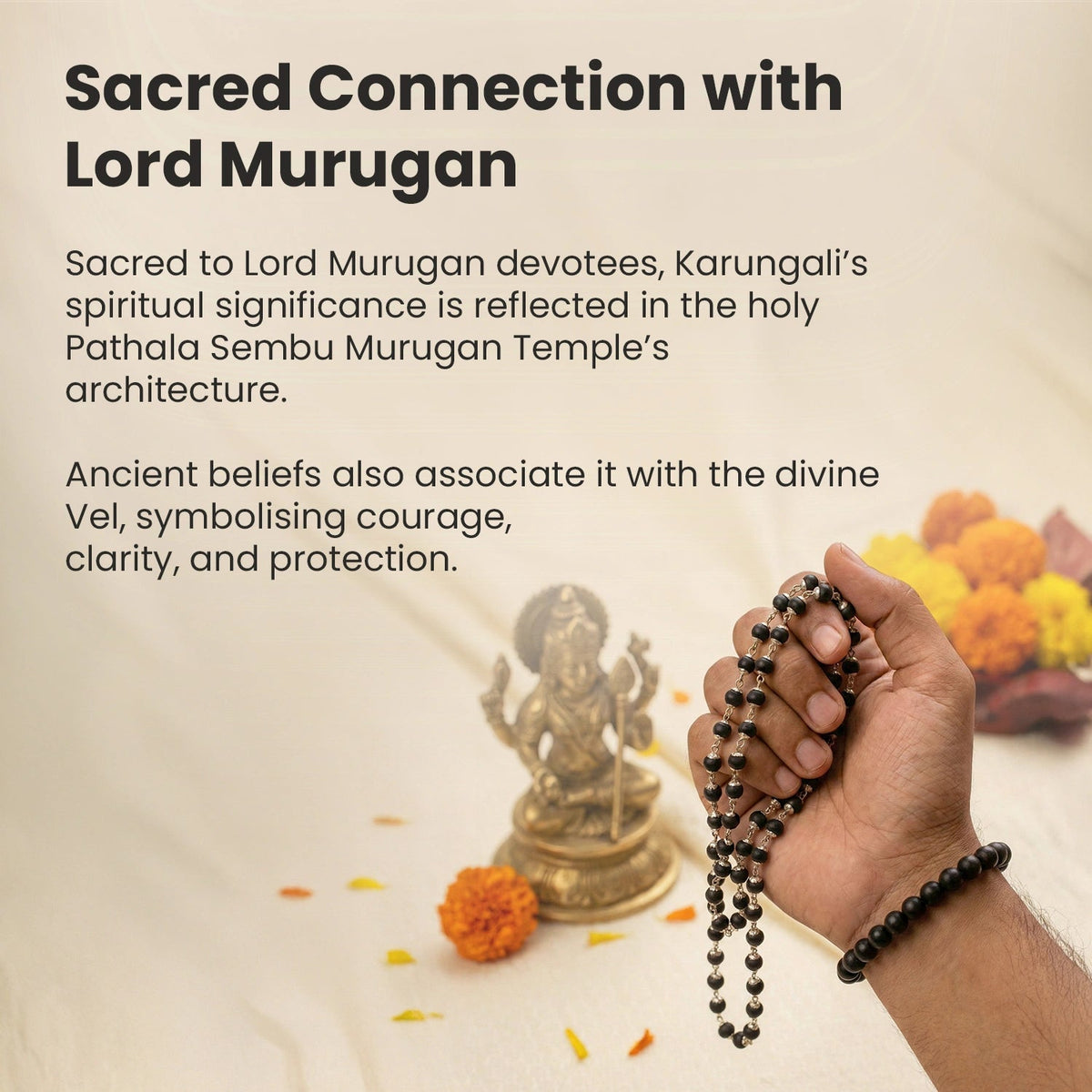 Original Silver Plated Karungali Malai (54 Beads) – Natural Black Ebony Wood Mala with Silver Capping for Protection, Success & Positive Energy (Unisex)