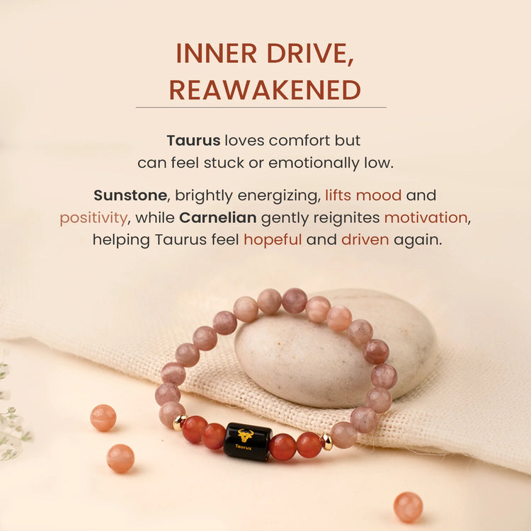 Vrishabha (Taurus) Rashi Crystal Bracelet-Zodiac Energy Bracelet for Grounding, Prosperity, & Love – Features Green Aventurine, Lapis Lazuli, and Evil Eye Protection