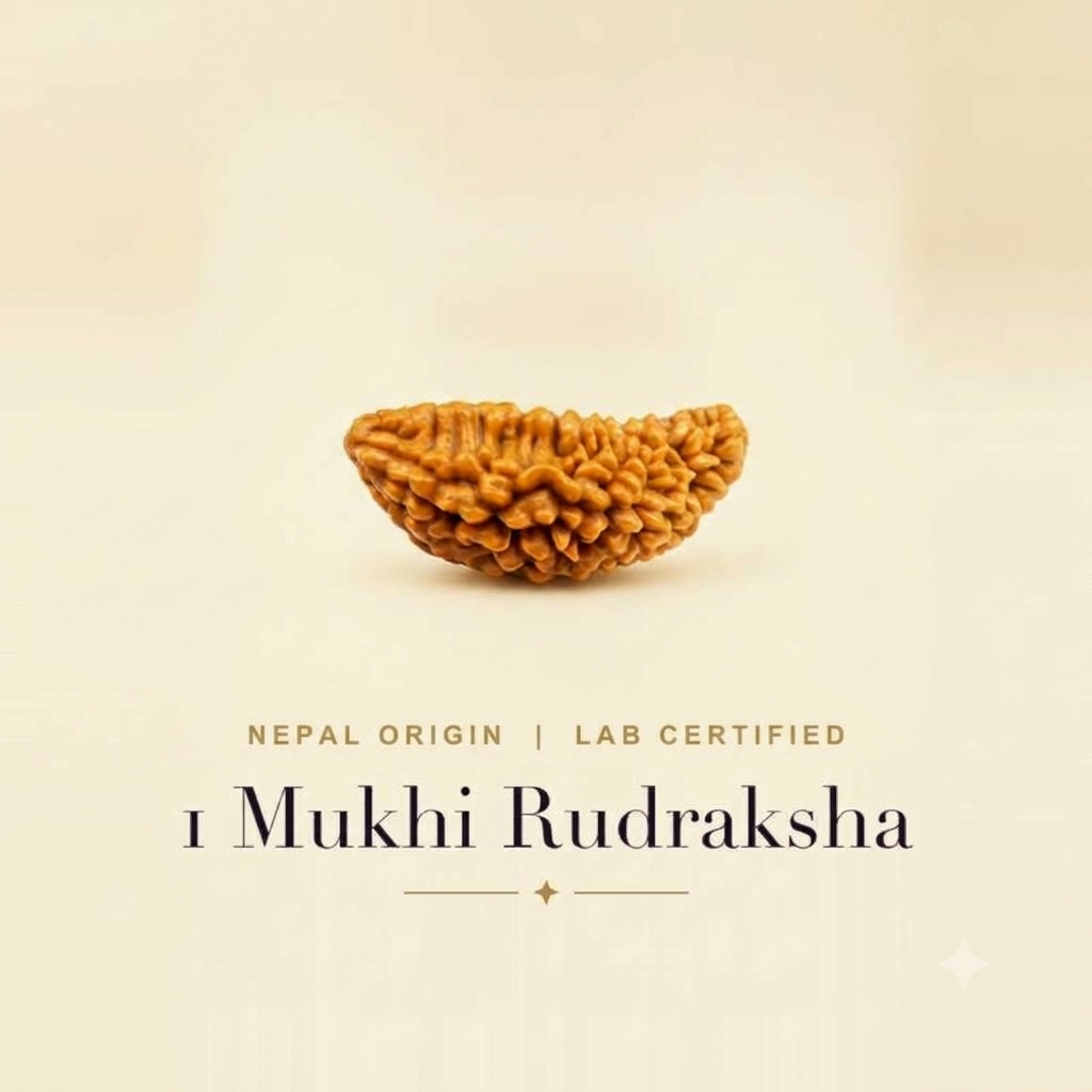 Authentic 1 Mukhi Rudraksha (Ek Mukhi) - Nepal Origin, Lab Certified
