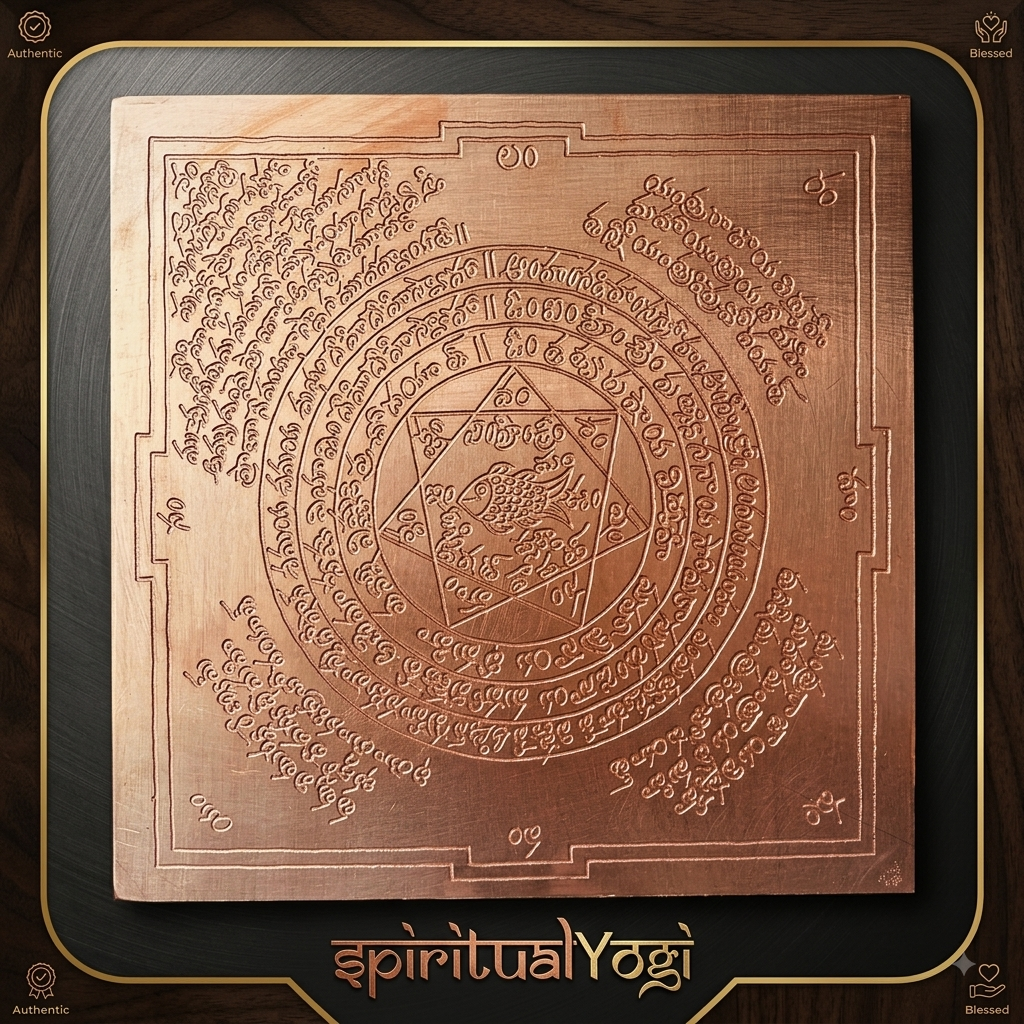 Pure Copper Matsya Yantra for Vastu Correction | Blessed Sacred Geometric Yantra for Home, Office & Temple Protection