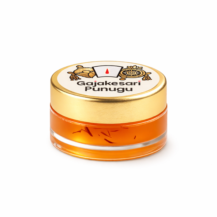 Original Gajakesari Pure Punugu | Sacred Temple Fragrance Paste Infused with Saffron for Puja & Deity Anointment