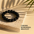 Original 5 Mukhi Rudraksha Bracelet for Meditation, Peace & Energy Protection(Unisex)