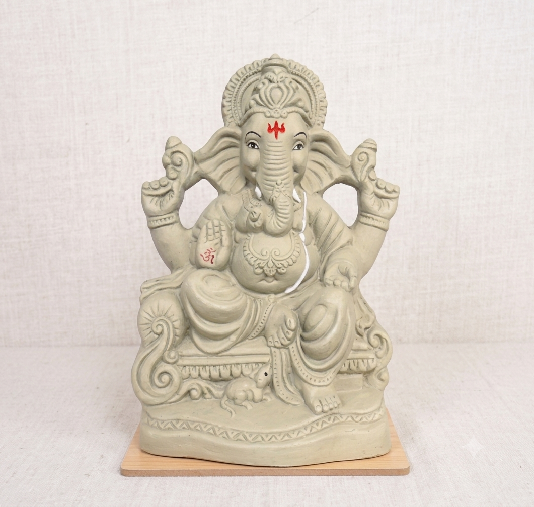 SpiritualYogi Clay Ganesha (9inch to 12inch)