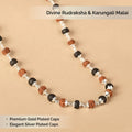 Original Government Certified Rudraksha & Ebony Karungali Silver Capped Mala (54 Beads)for Daily Wear & Jaap